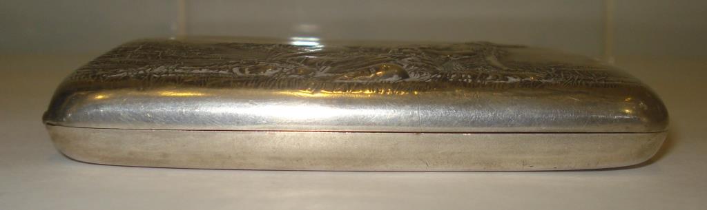 Портсигар Собаки. Серебро 875 пробы. 1930-е годы. СССР