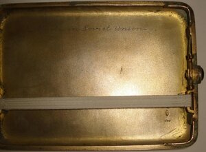 Портсигар Собаки. Серебро 875 пробы. 1930-е годы. СССР