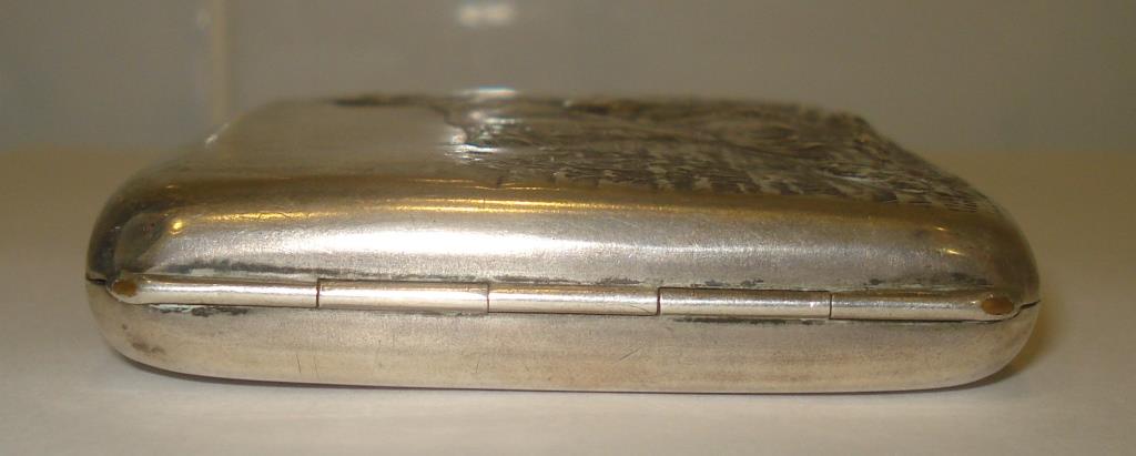 Портсигар Собаки. Серебро 875 пробы. 1930-е годы. СССР