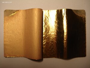 Две книжечки листов сусального золота по 25 листов 115х115мм
