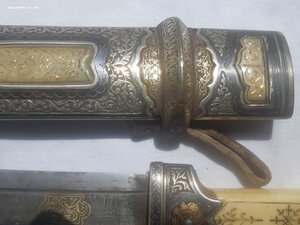 Кинжал кавказский. насечка золото