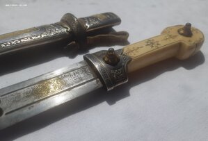 Кинжал кавказский. насечка золото