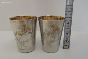 Пара стопок "ПЛАТИНОПРИБОР" серебро