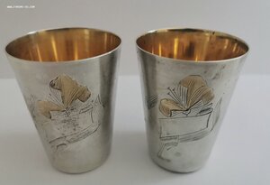 Пара стопок "ПЛАТИНОПРИБОР" серебро