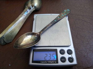 Набор чайных ложек. Серебро 875. СССР.