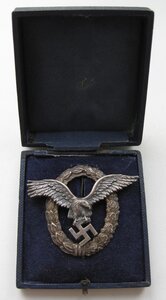 Знак Пилота Люфтваффе в бунте с домиком и экспертизой.