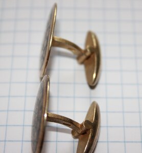 Запонки. СССР. Позолота. Чернь.Овал. Крупные. 875, звезда