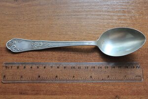 Ложка. Серебро. 875 проба со звездой. ЗЮМ. Рисунок. 66 грамм