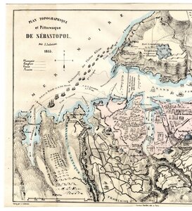 Карта Севастополь Крым Флот  Крымская Восточная война 1855