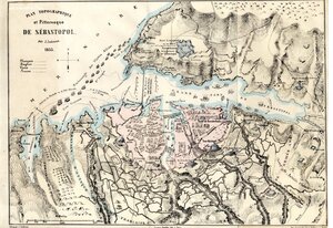 Карта Севастополь Крым Флот  Крымская Восточная война 1855