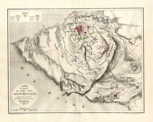 Карта Крымская Восточная война 1855 год Севастополь Крым