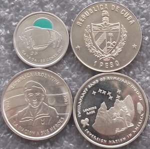 монеты Канада,Куба,Аргентина,США резервация