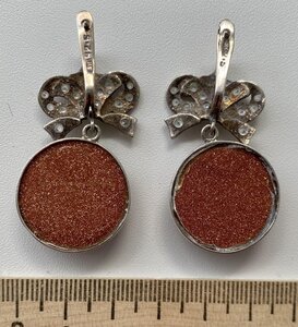 Серебряные серьги в стиле Фаберже. Серебро 925 проба.