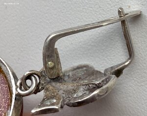 Серебряные серьги в стиле Фаберже. Серебро 925 проба.