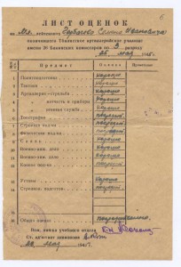 Тбилисское артучилище 1945 г.