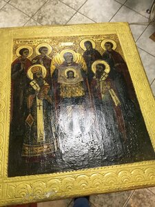 Икона Избранные святые, Архангел Михаил. Аналой. По золоту
