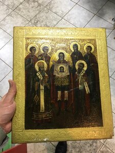 Икона Избранные святые, Архангел Михаил. Аналой. По золоту