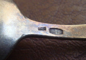 Набор чайных ложек. Серебро 875. СССР.