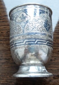 Комлект из 6-ти стопок,серебро 875 пр.,чернь