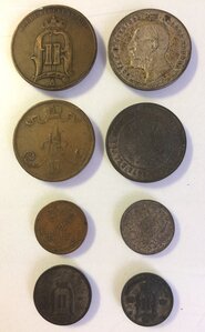 Подборка серебряных и медных монет Царской России