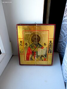 Икона "Николай Чудотворец" Сусальное золото.