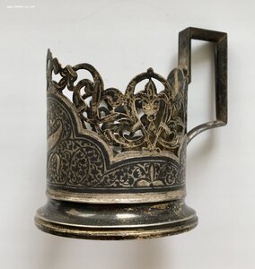 Серебряный подстаканник КУБАЧИ. СССР. Серебро 875 пробы.