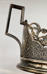 Серебряный подстаканник КУБАЧИ. СССР. Серебро 875 пробы.