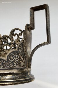 Серебряный подстаканник КУБАЧИ. СССР. Серебро 875 пробы.