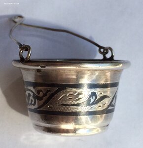 Серебряное чайное ситечко для чайника. Серебро 875 пробы.