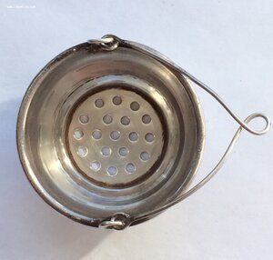 Серебряное чайное ситечко для чайника. Серебро 875 пробы.