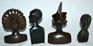 Лот резных фигурок,Африка.