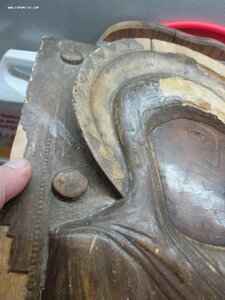 Икона "Казанская Богородица" резьба. 19-18?век. Редкая.