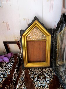 Киот "Домик" латунная рамка. Под Икону 27*22см 19 век