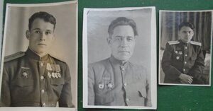 3 фото с нашивками за ранение.