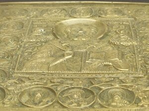 меднолит.икона "Свят.Николай-Чудотворец" XIX в.