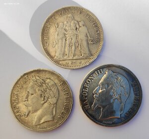 Франция 5 франков Наполеон 3 Гекулес