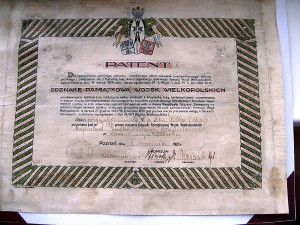 Польша.Воинский знак с документом (РЕДКОСТЬ.)