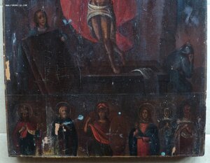 Икона Воскресение Христово, избранные святые. 28.4 х 33.1 см