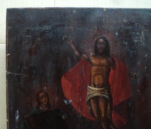 Икона Воскресение Христово, избранные святые. 28.4 х 33.1 см