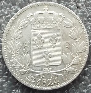 5 франков 1824,Франция