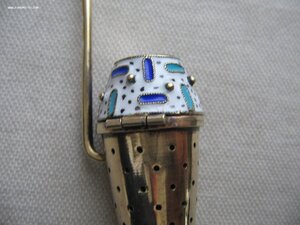 Заварница (ситечко) для чая. Серебро 916. Эмаль.