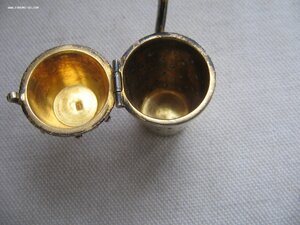 Заварница (ситечко) для чая. Серебро 916. Эмаль.