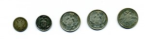 Серебро 25 пенни 1866 10 коп. 1821 20 копеек 1830 1832 1838