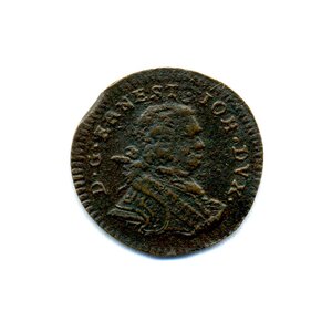 Монета 1 Солид 1764 года герцогство Курляндия (Польша)