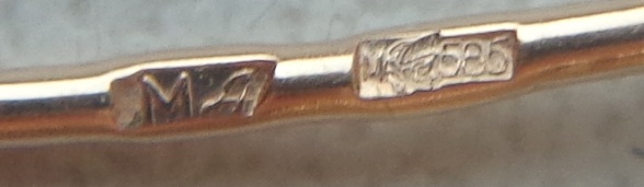 Серёжки висячие 585 проба