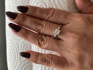 Кольцо с бриллиантом ПРИНЦЕССОЙ 1 ct платина 950