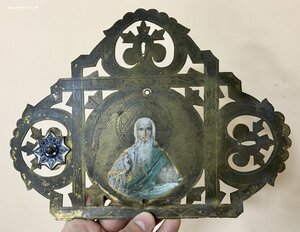 Господь Саваоф. Фрагмент от хоругви. Золочение, Эмали.