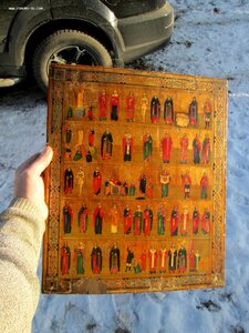 Икона "Минея, месяц Август" 19 век