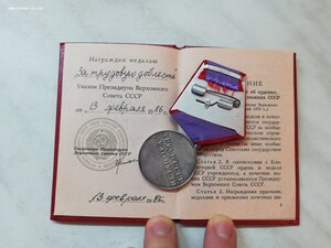 Медаль "за трудовую доблесть" на позднем доке в люксе