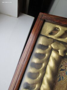 Икона "Сергий Радонежский, Николай Чудотворец, Серафим Саров